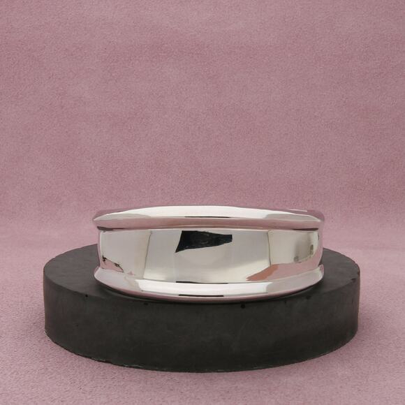 sterling silver wide beveled cuff bracelet size 7in - Picture 1 of 3